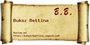 Buksz Bettina névjegykártya